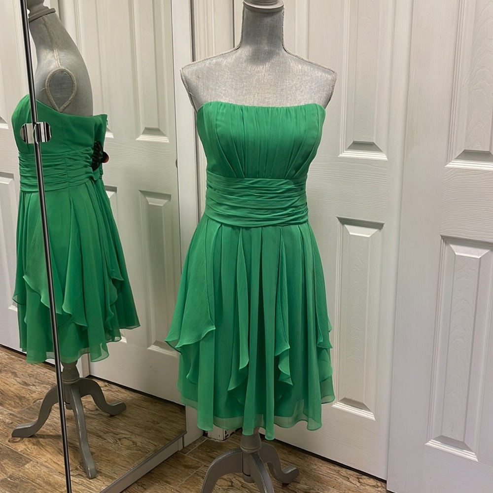 David’s Bridal Strapless Dress in Clover Sz 14
